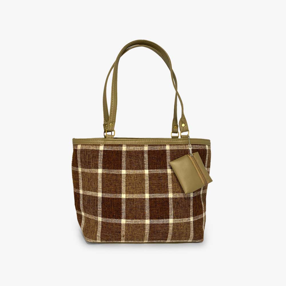 Zenve Check Pattern Tote Bag